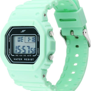 Hexa Green Digital Dial Polyurethane Strap