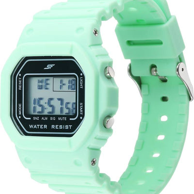 Hexa Green Digital Dial Polyurethane Strap