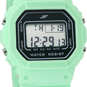 Hexa Green Digital Dial Polyurethane Strap