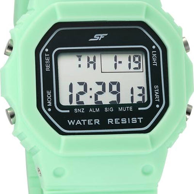 Hexa Green Digital Dial Polyurethane Strap