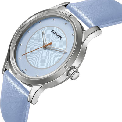 Women of Steel Blue Dial & Blue Leather Strap