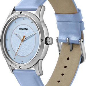 Women of Steel Blue Dial & Blue Leather Strap