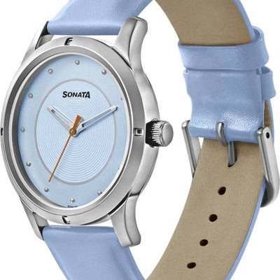 Women of Steel Blue Dial & Blue Leather Strap