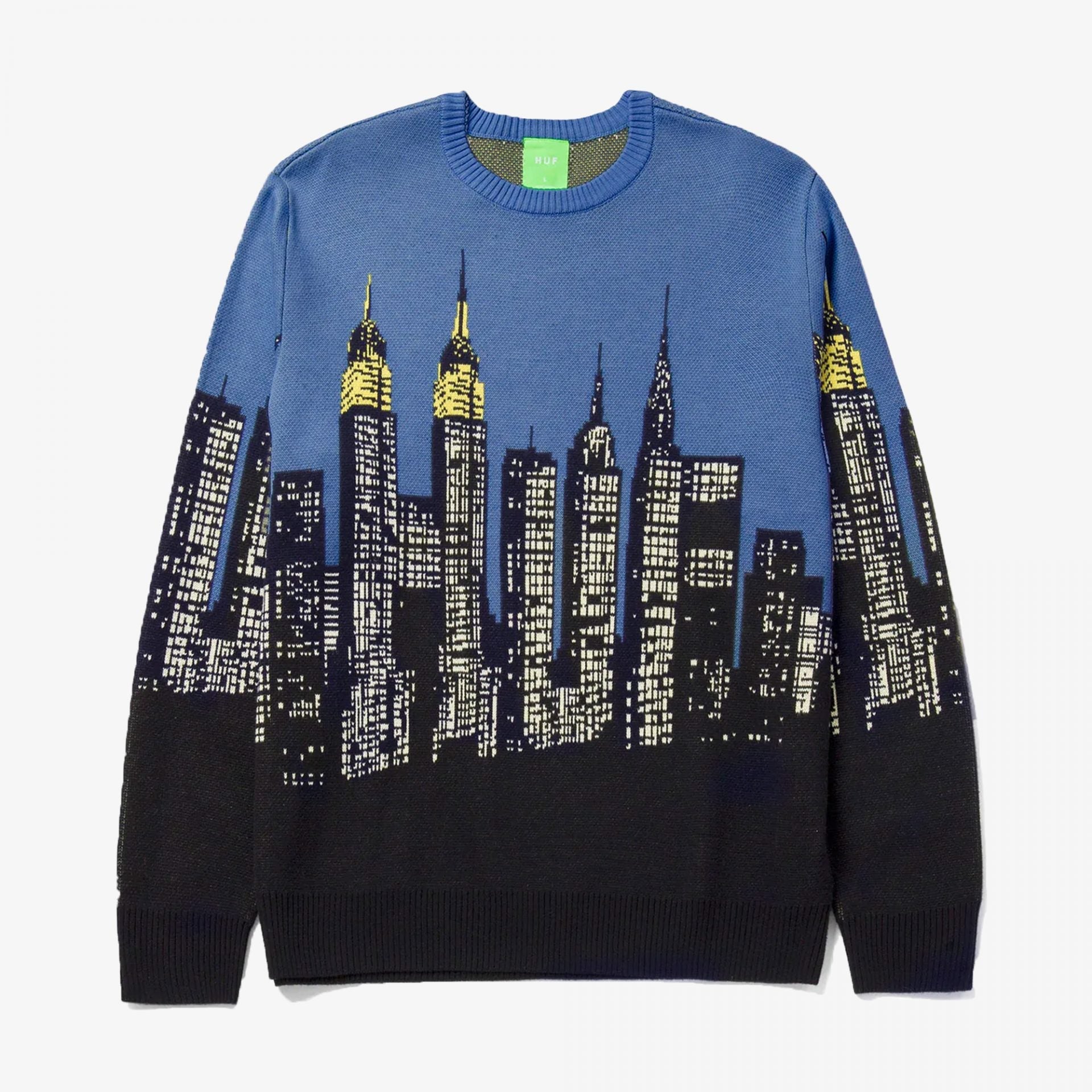 HUF | SKYLINE CREW SWEATER  { LIGHT BLUE