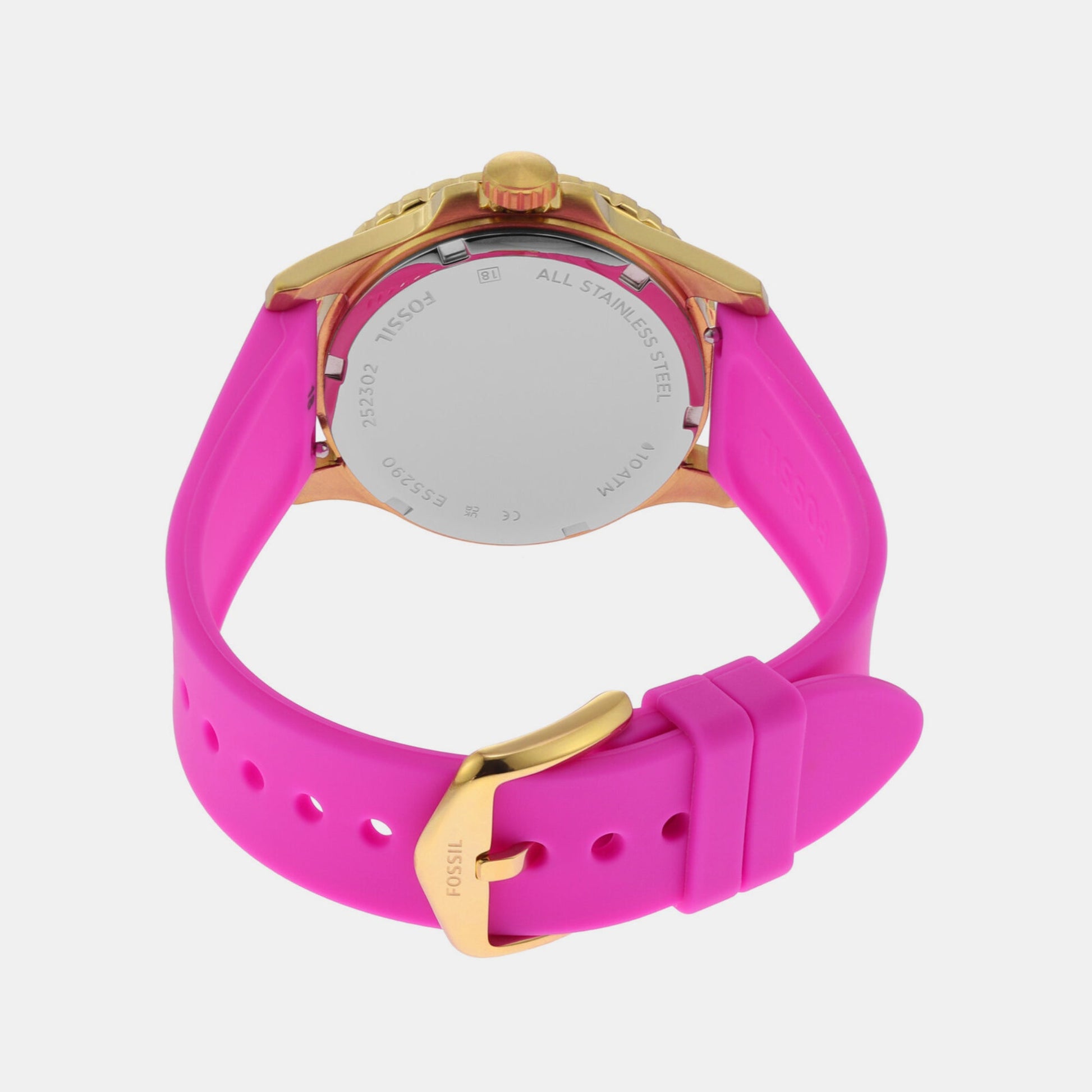 Fb-01 Women Quartz Pink Dial Analog Silicone Watch ES5290