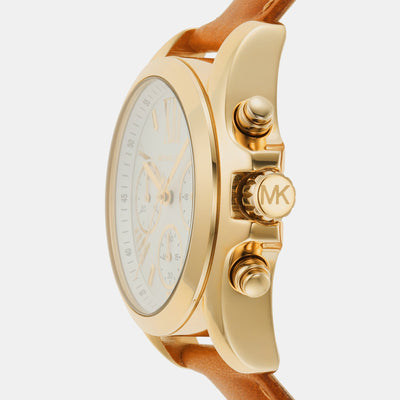 Bradshaw Women Quartz White Dial Chronograph Leather Watch MK2961