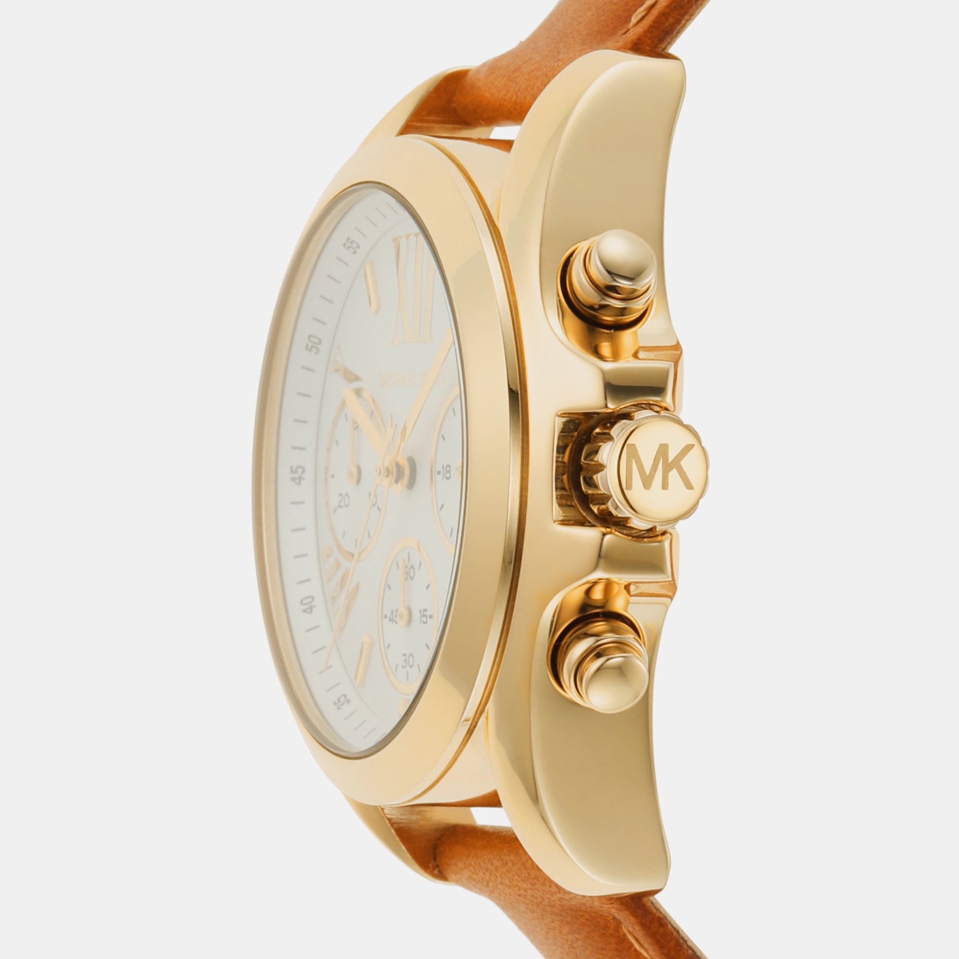 Bradshaw Women Quartz White Dial Chronograph Leather Watch MK2961