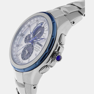 Coutura Men Solar White Dial Chronograph Stainless Steel Watch SSC787P9