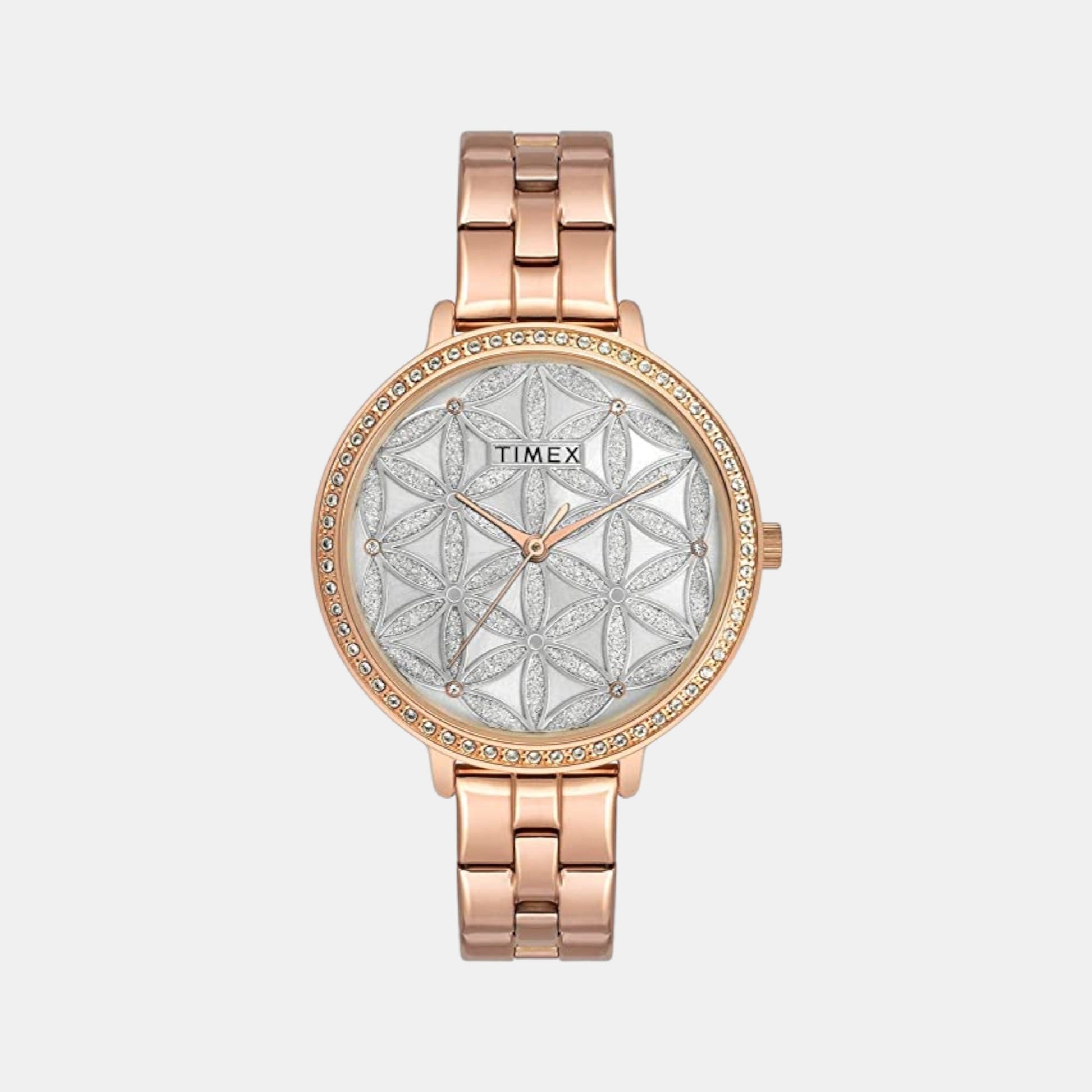 Fashion Women Quartz Silver Dial Analog Stainless Steel Watch TWEL14708