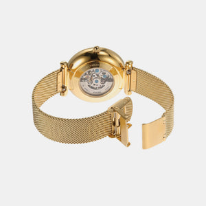 Carlie Women Automatic Gold Dial Analog Stainless Steel Watch ME3250