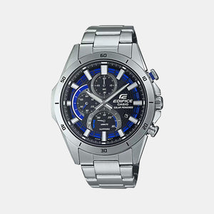 Edifice Men Quartz Two Tone Dial Chronograph Stainless Steel Watch EX538