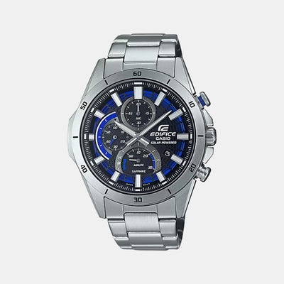 Edifice Men Quartz Two Tone Dial Chronograph Stainless Steel Watch EX538