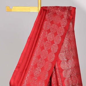 Red buttas mayuri soft silk saree with self-border & pallu of intricate zari design