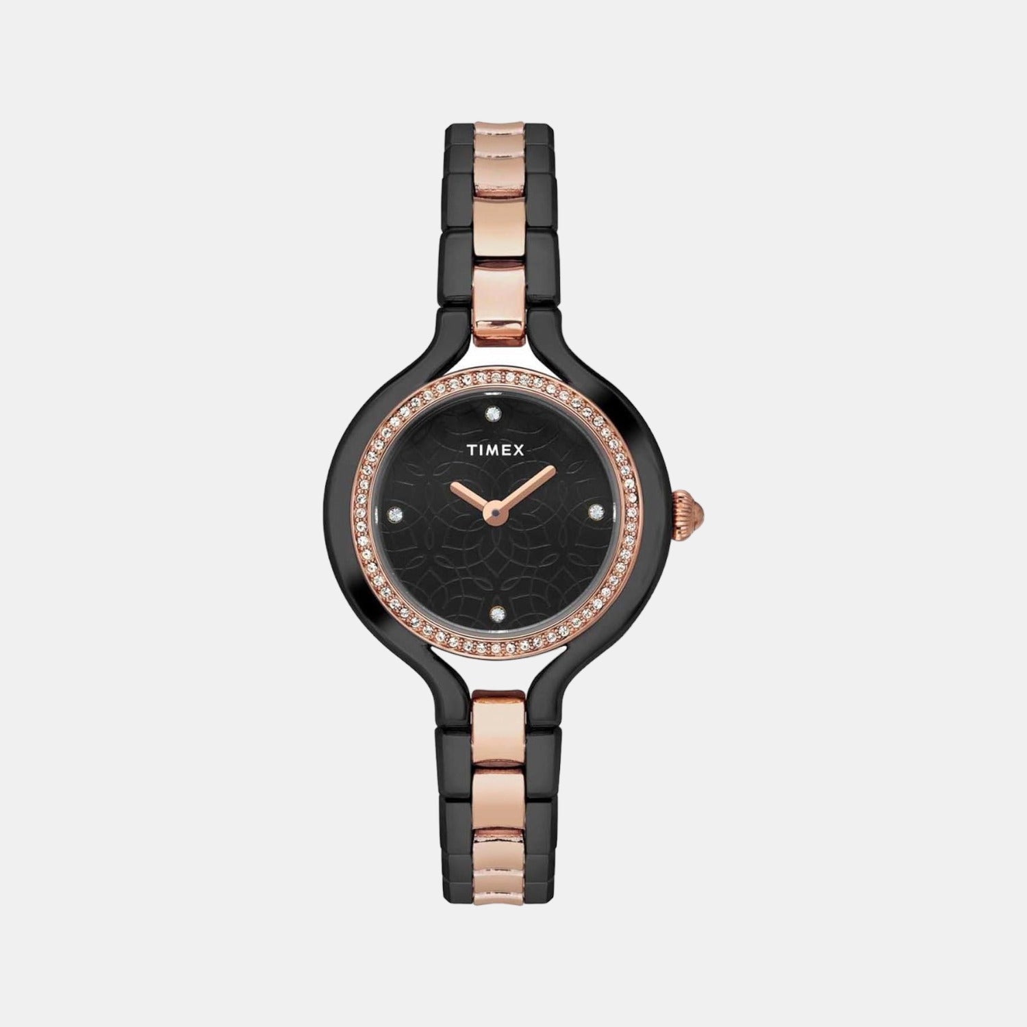 Fria Women Quartz Black Dial Analog Stainless Steel Watch TWEL14010