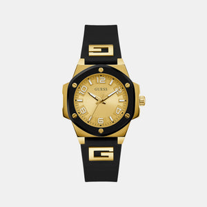G Hype Women Quartz Gold Dial Analog Silicone Watch GW0555L2