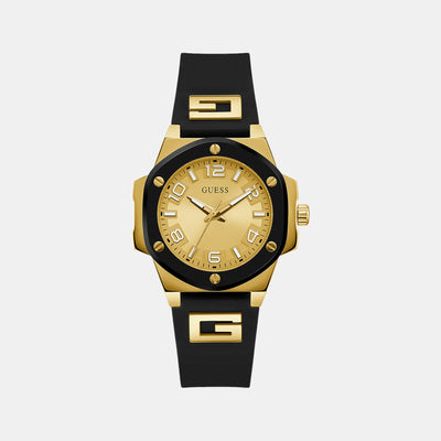 G Hype Women Quartz Gold Dial Analog Silicone Watch GW0555L2