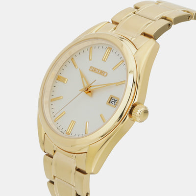 Dress Men Quartz White Dial Analog Stainless Steel Watch SUR314P1