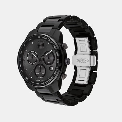 Bold Men Quartz Black Dial Chronograph Ceramic Watch 3601103
