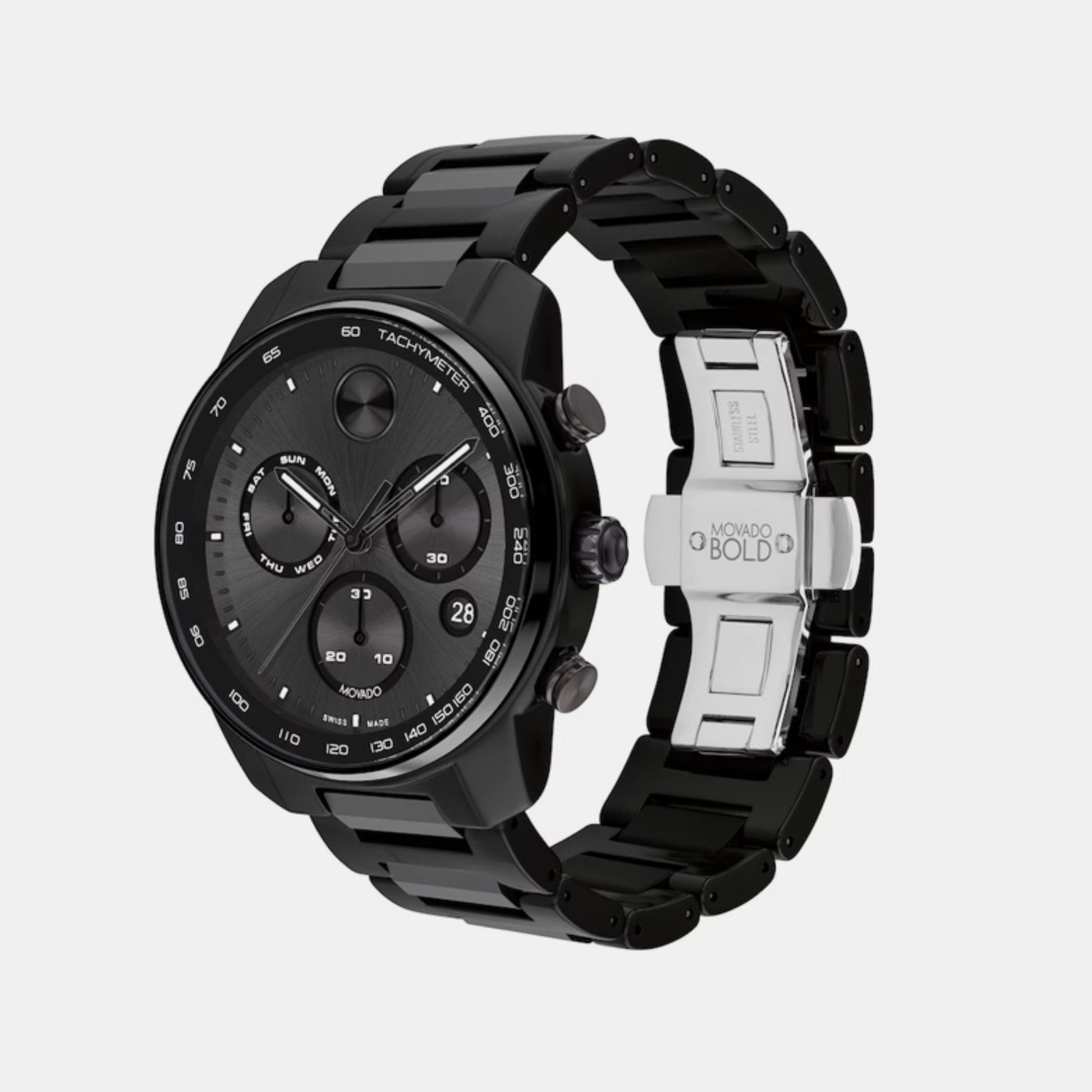 Bold Men Quartz Black Dial Chronograph Ceramic Watch 3601103