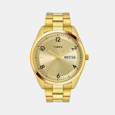 Classics Men Quartz Champagne Dial Analog Stainless Steel Watch TWTG10403