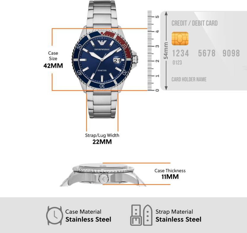 Emporio Armani Analog Blue Dial Men 42mm