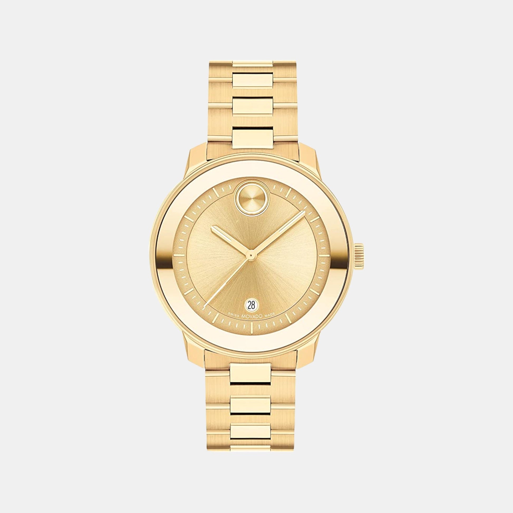 Bold Women Quartz Gold Dial Analog Stainless Steel Watch 3600871