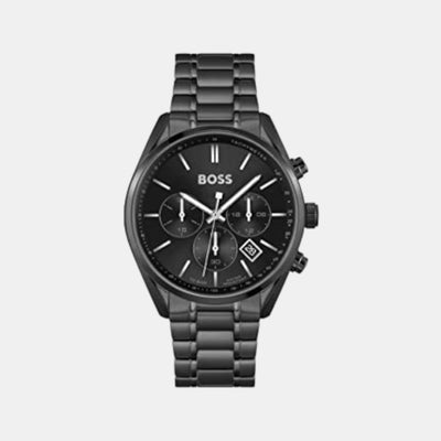 Champion Men Quartz Black Dial Chronograph Stainless Steel Watch 1513960