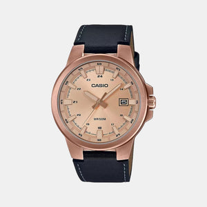 Enticer Men Quartz Rose Gold Dial Analog Leather Watch A1827