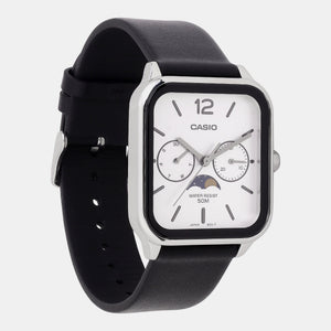 Enticer Men Quartz White Dial Chronograph Leather Watch A2186