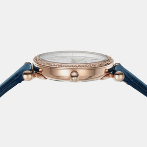 Carlie Women Quartz Silver Dial Analog Leather Watch ES5295