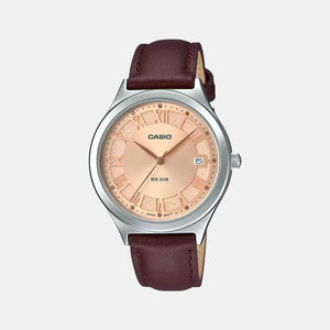 Enticer Women Quartz Rose Gold Dial Analog Leather Watch A1593