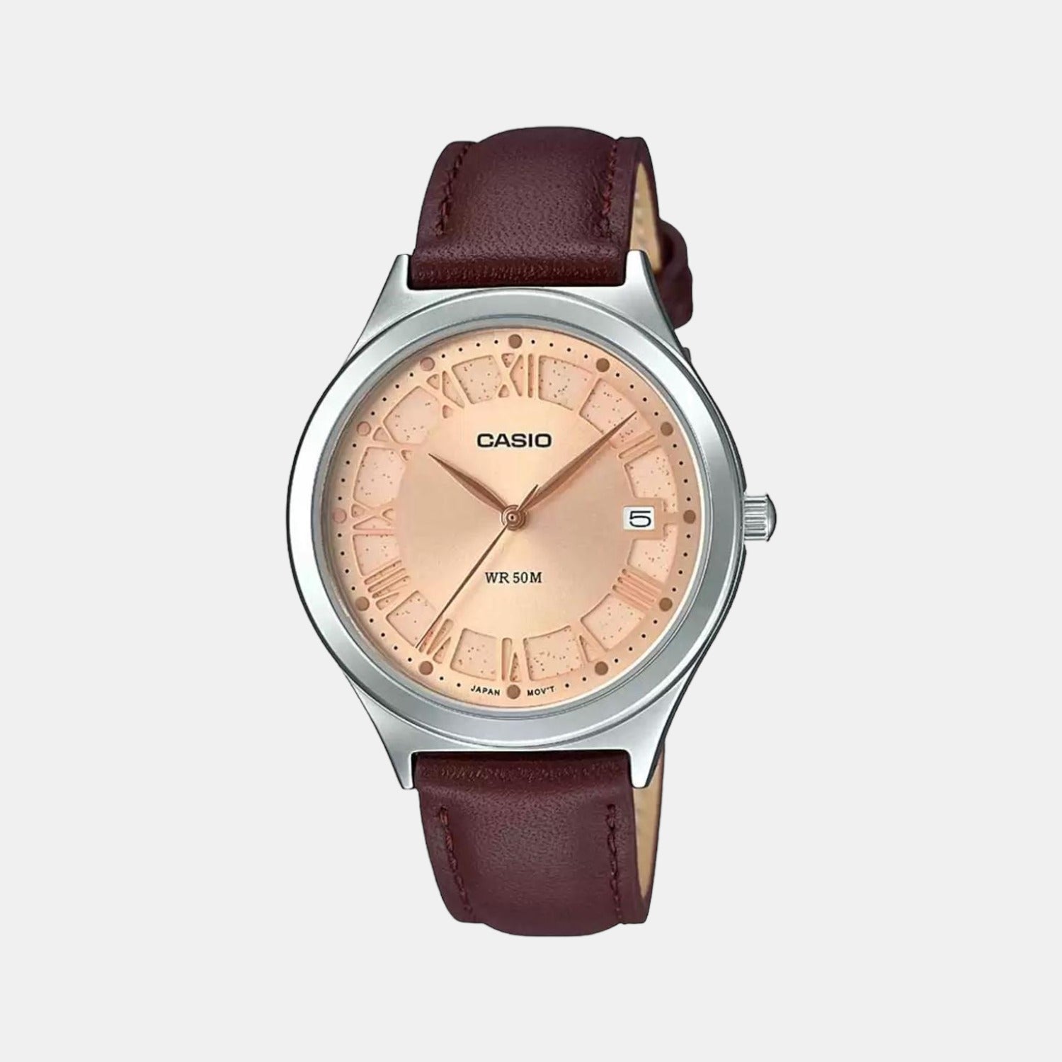 Enticer Women Quartz Rose Gold Dial Analog Leather Watch A1593