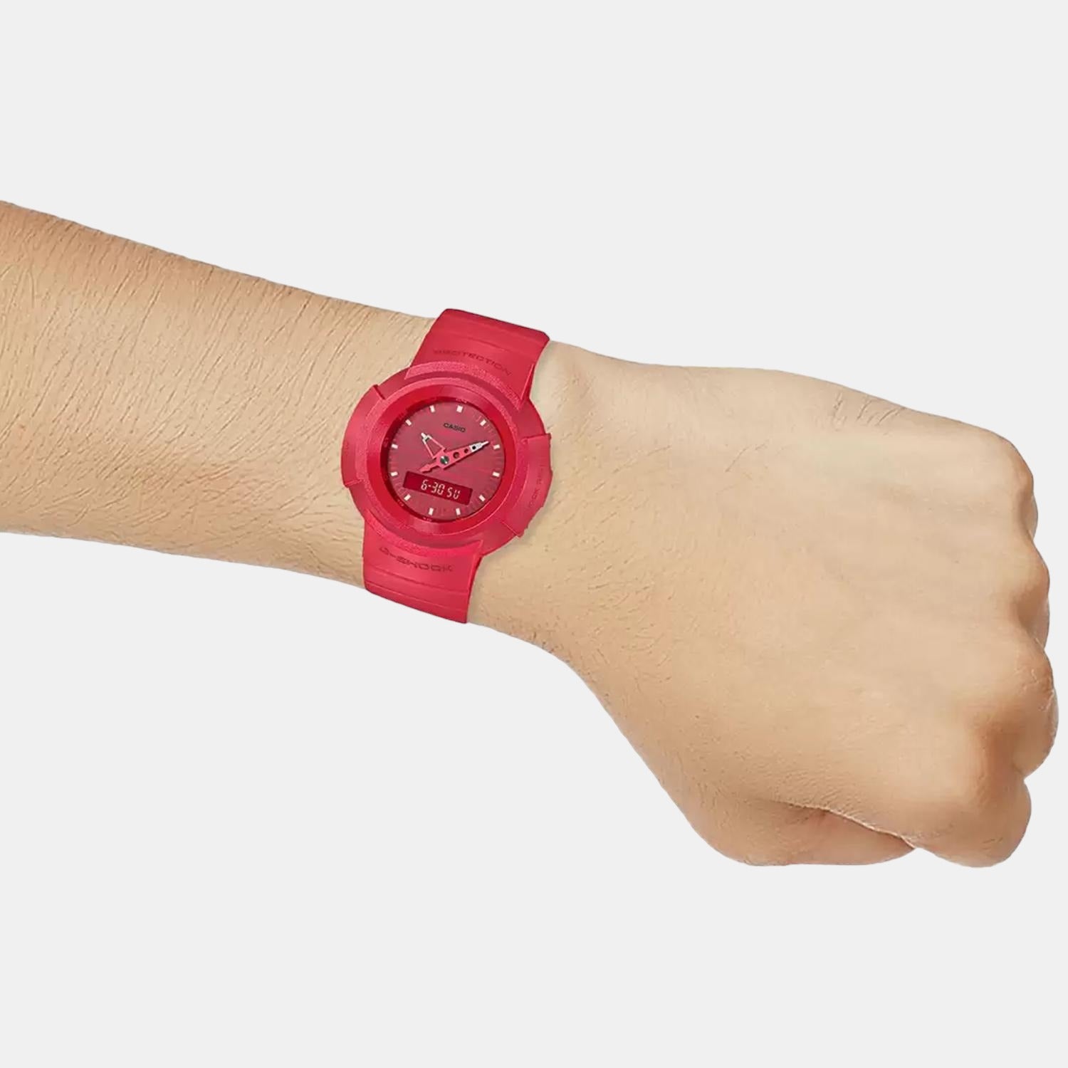 G-Shock Men Quartz Red Dial Analog-Digital Resin Watch G1081