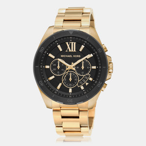 Brecken Men Quartz Black Dial Chronograph Stainless Steel Watch MK8848
