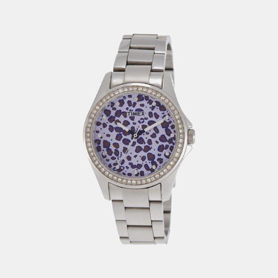 Fashion Women Quartz Blue Dial Analog Stainless Steel Watch TI000O40100