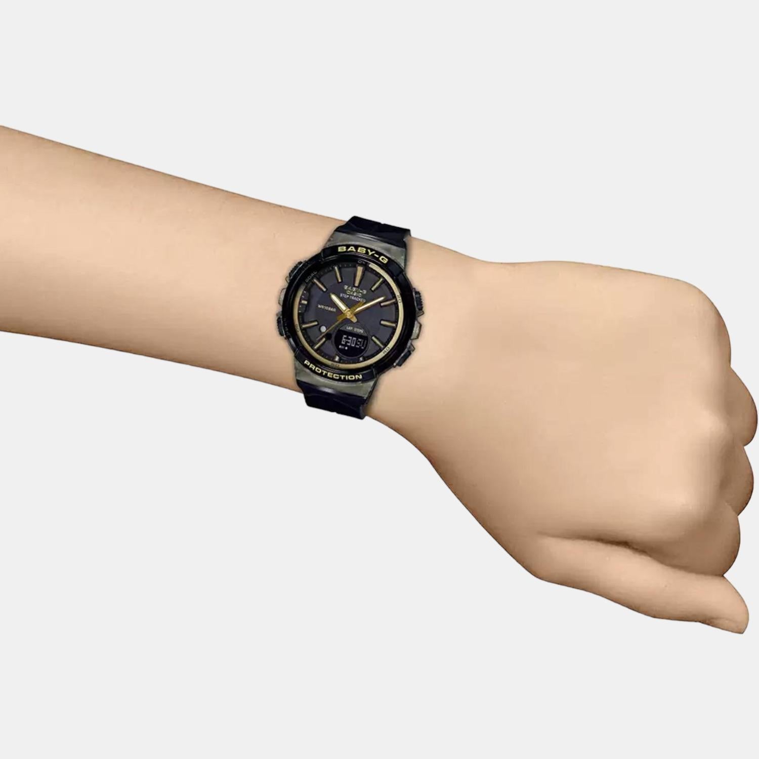 Baby-G Women Quartz Grey Dial Analog-Digital Resin Watch B211