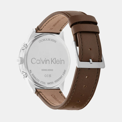 Ck Impressive Men Quartz Blue Dial Chronograph Leather Watch 25200300