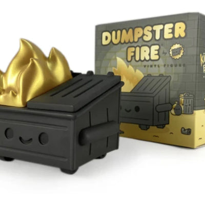 100% x Kidrobot Exclusive Dumpster Fire Vinyl Figure Black