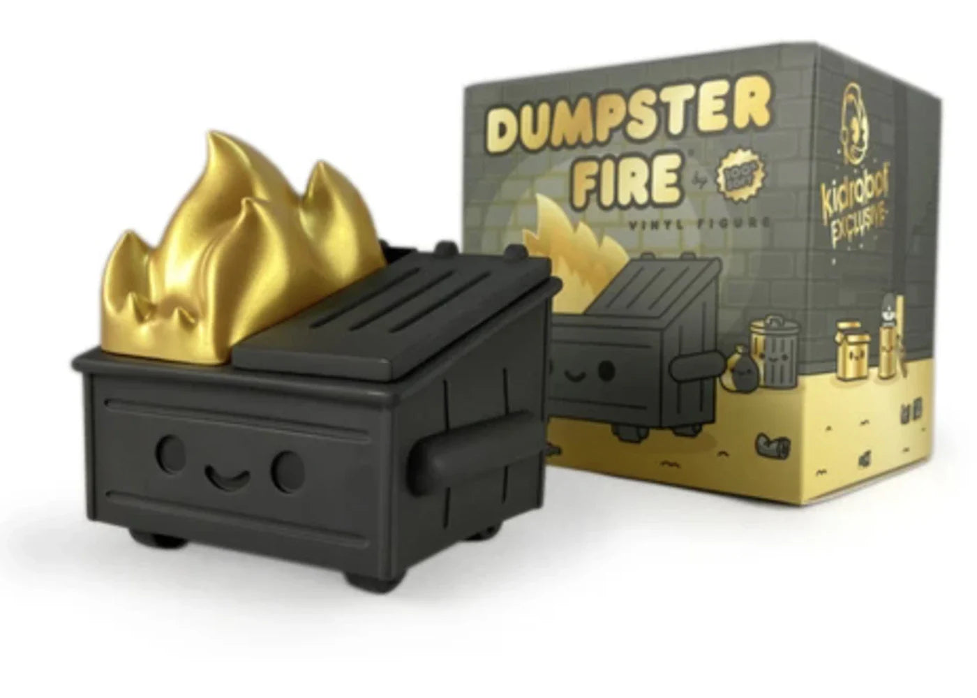 100% x Kidrobot Exclusive Dumpster Fire Vinyl Figure Black
