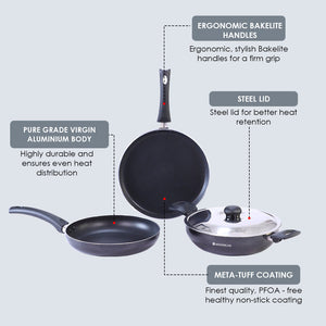 Wonderchef Renewed Platinum Plus Non-Stick Cookware Set of 4