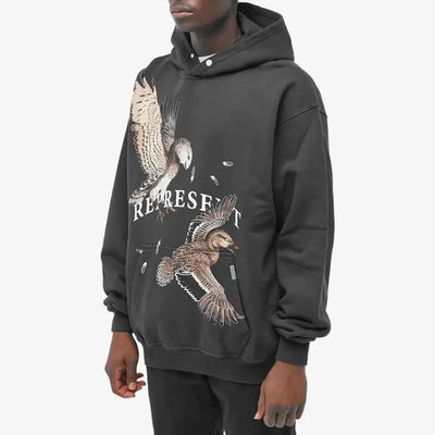 Represent | BIRDS OF PREY HOODIE  { OFF BLACK