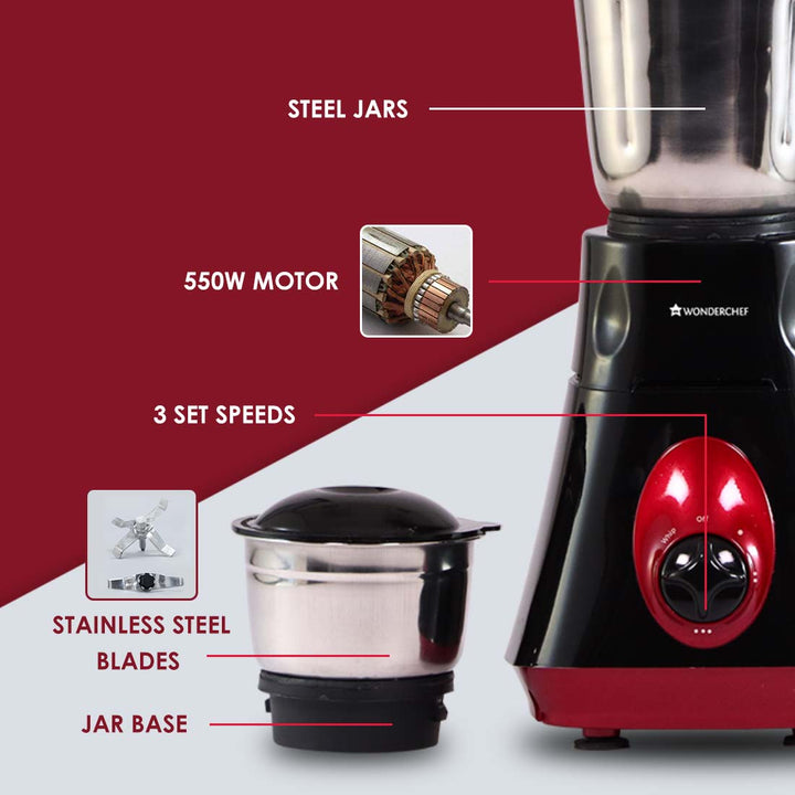 Wonderchef Renewed Vietri Mixer Grinder | 550W