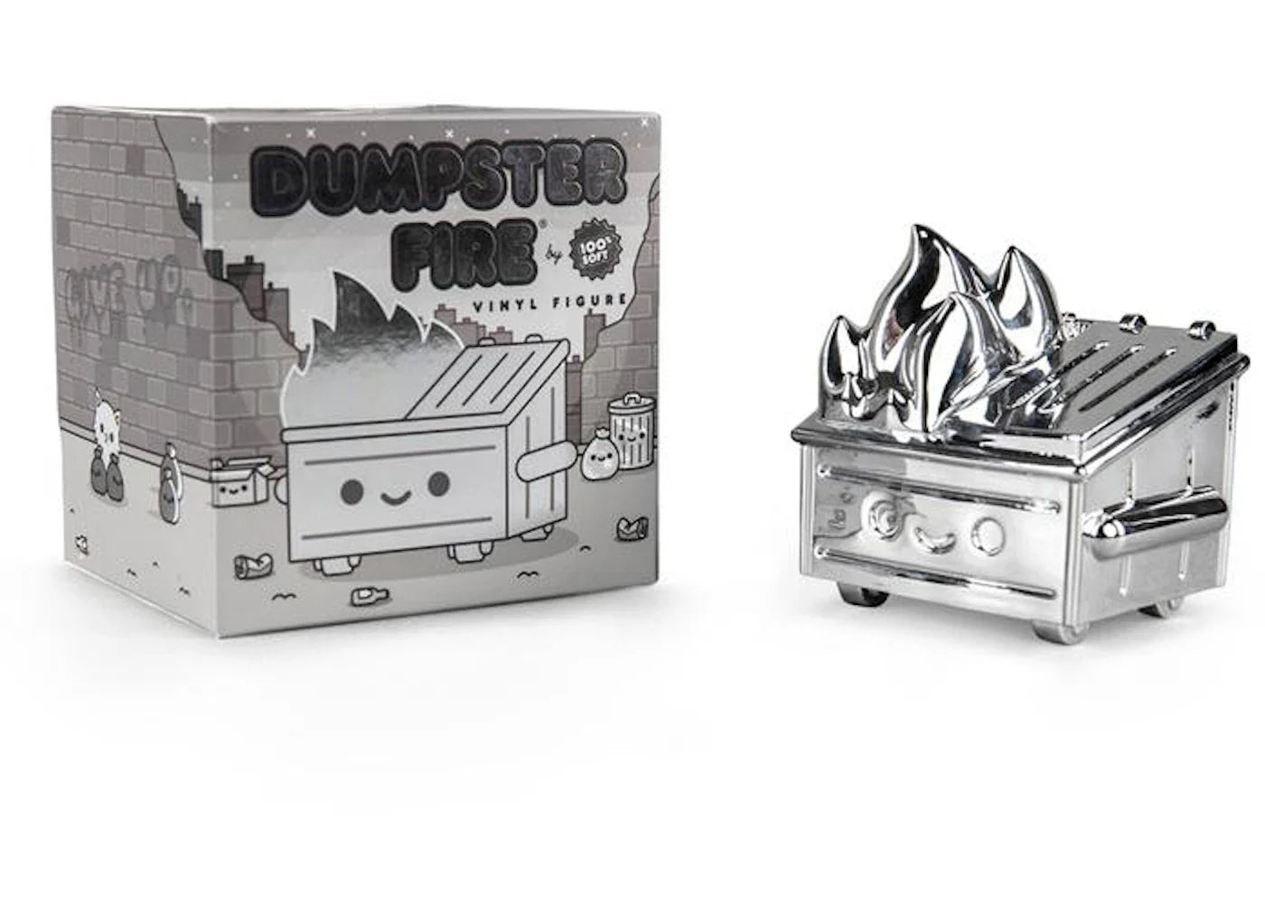 100% Soft Dumpster Fire Figure Chrome