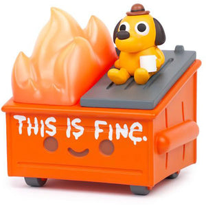 100% Soft Dumpster Fire This Is Fine Figure Orange