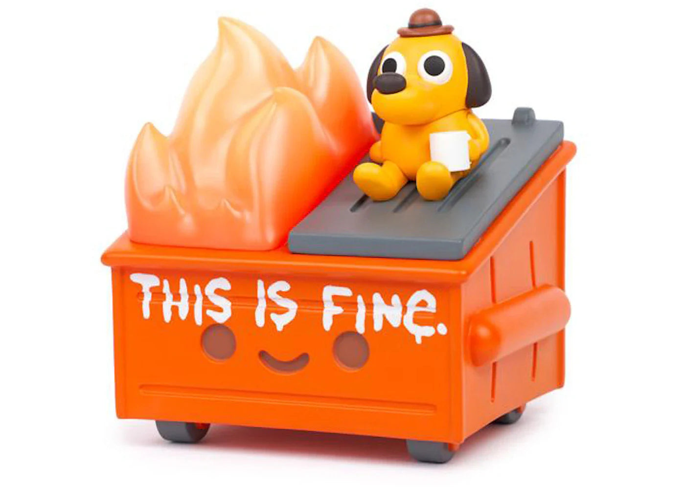 100% Soft Dumpster Fire This Is Fine Figure Orange