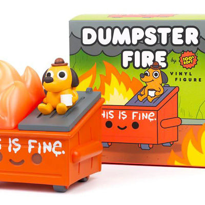 100% Soft Dumpster Fire This Is Fine Figure Orange