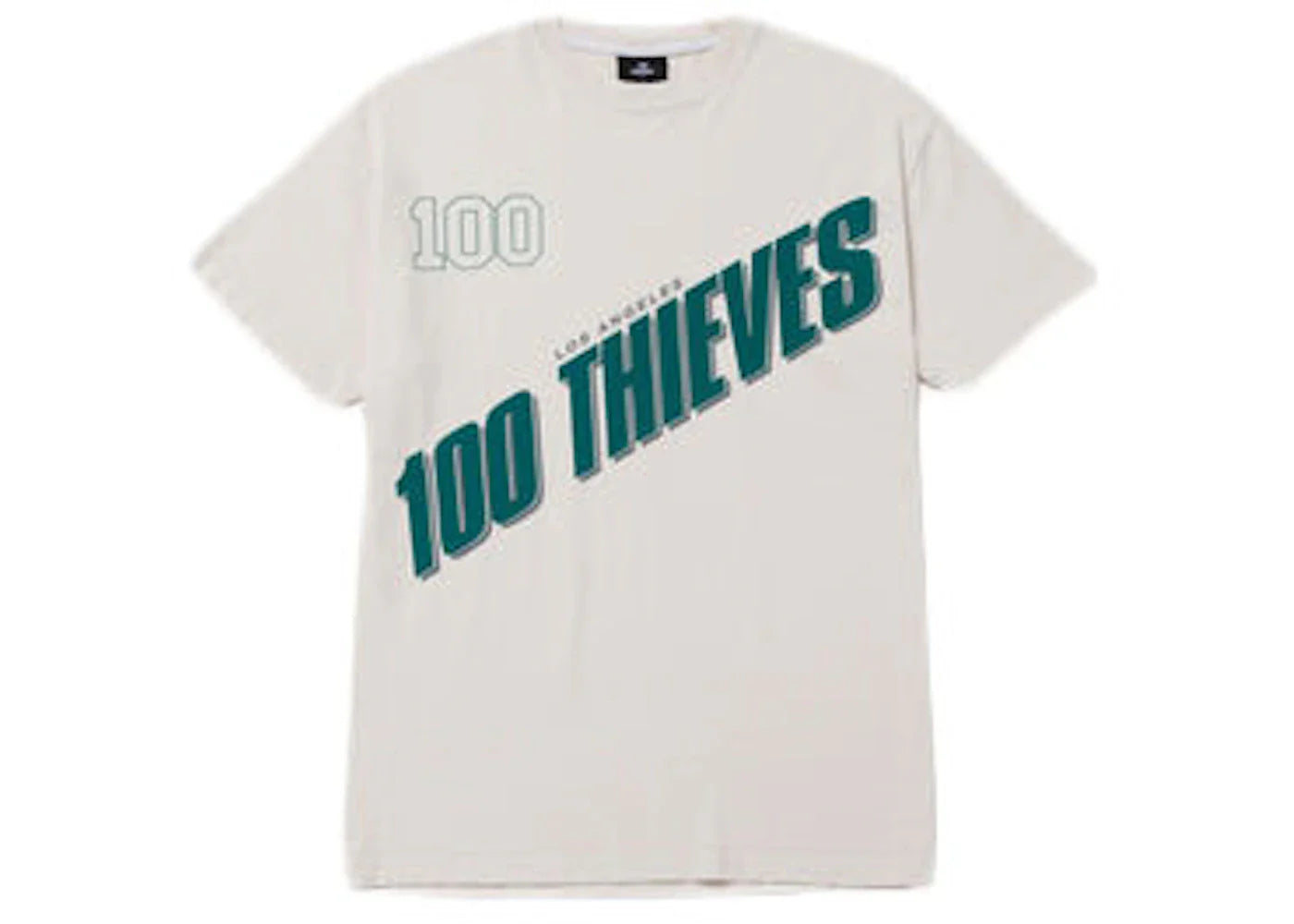100 Thieves Alumni Collection Slanted Oversized T-Shirt Off White