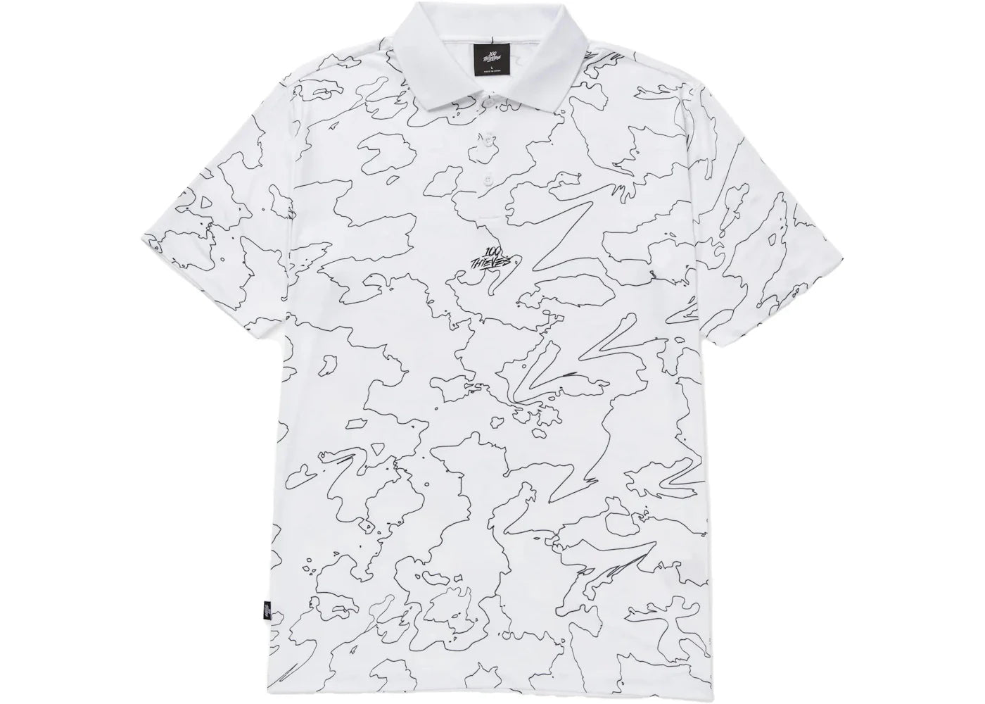 100 Thieves Birdie Short Sleeve Polo White/Black