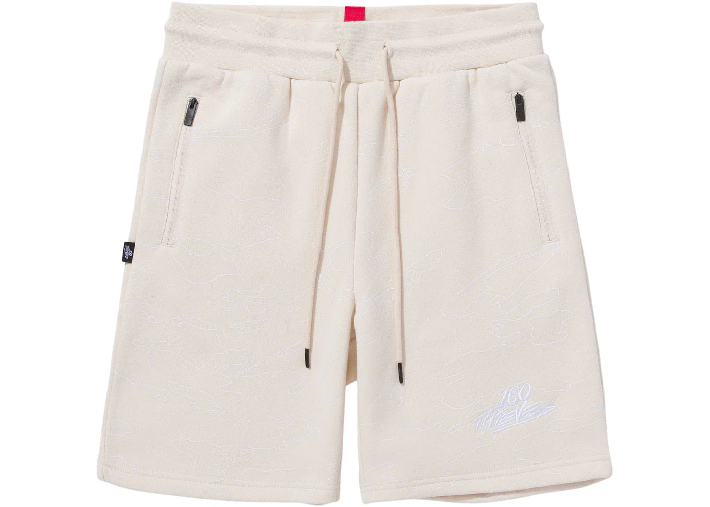 100 Thieves Foundations Geoprint Fleece Short Bone/White