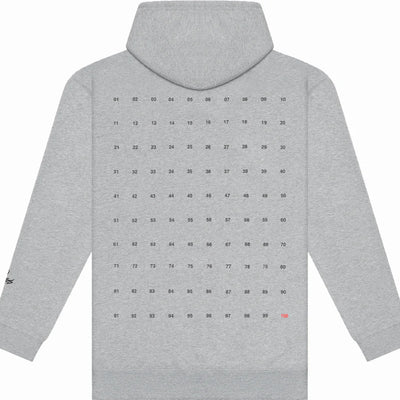 100 Thieves Numbers Hoodie Grey